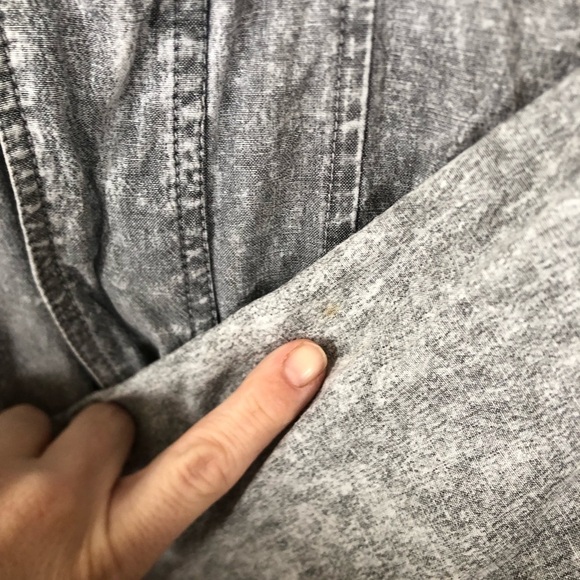 Vtg 80s Acid Wash Grey Denim Bomber Jacket - Picture 6 of 16